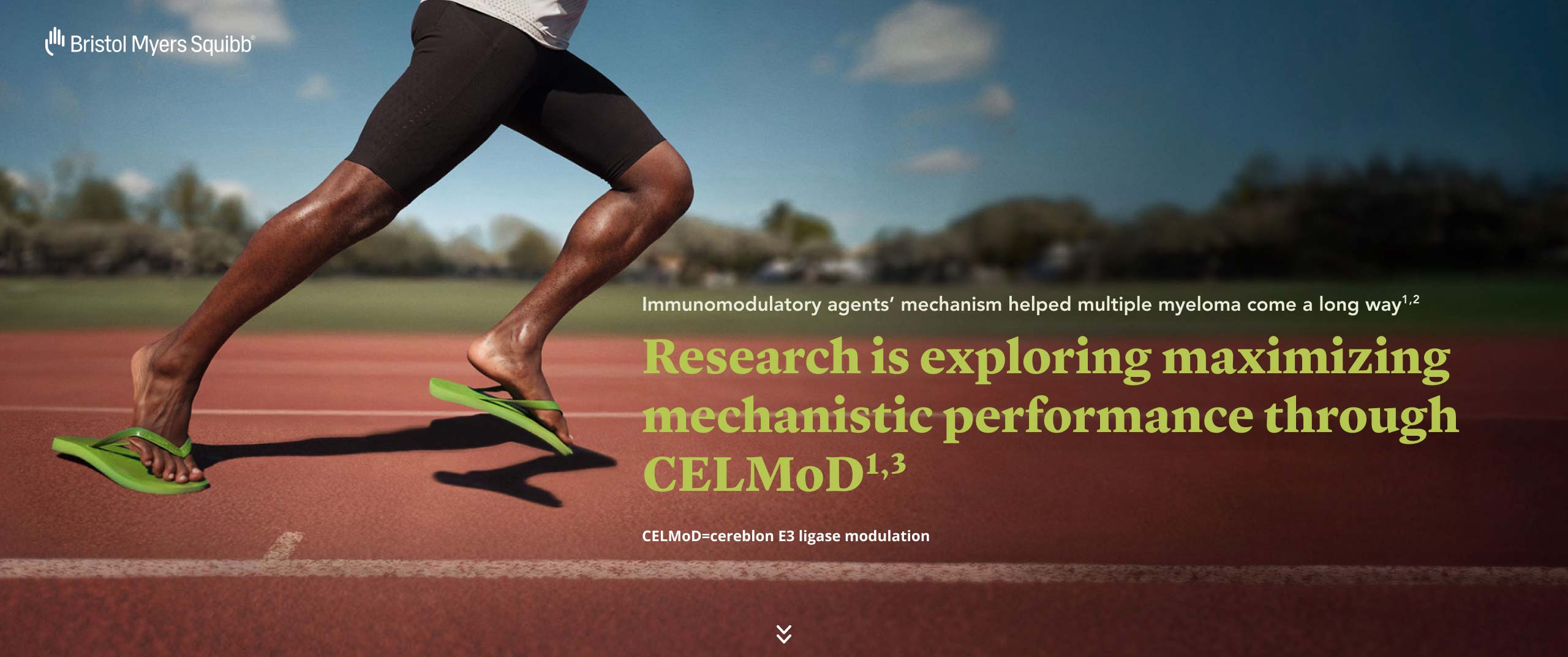 Runner running on track wearing flip flops